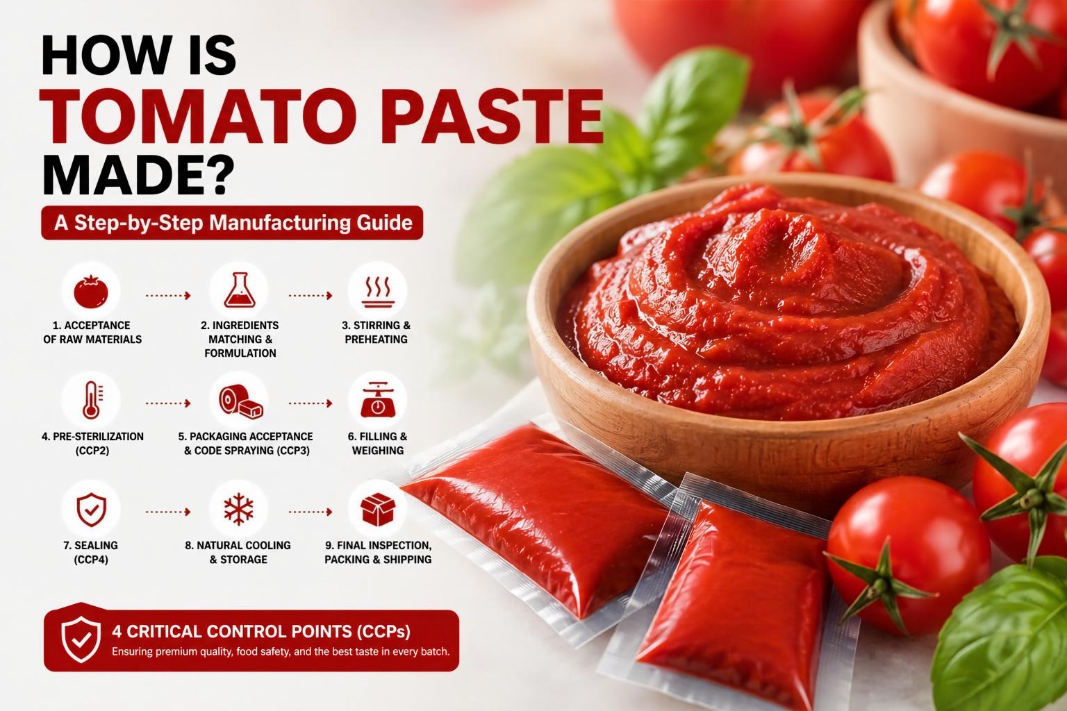 ¿Cómo se elabora la pasta de tomate? Una guía de fabricación paso a paso.